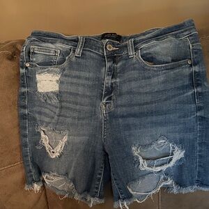 Judy Blue Ripped Denim Jean Shorts